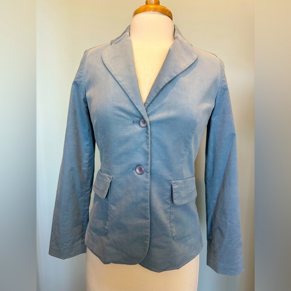 Pendleton sky blue 2 button velvet courdaroy ladies blazer Size XSmall